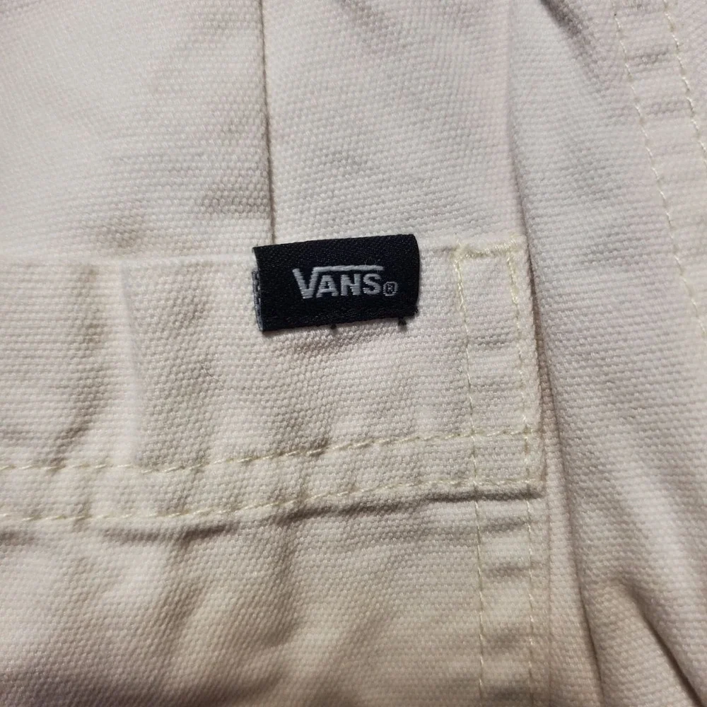 Vans Clark City High Waisted Canvas Utility Shorts Womens 25 Marshmallow Cream